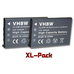 vhbw 2x Batteries compatible avec Casio Exilim EX Serie EX-23, EX-M1, EX-M2, EX-M20, EX-S1 appareil photo reflex (550mAh, 3,6V, Li-ion)