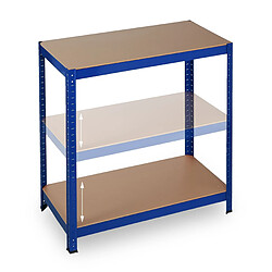 Helloshop26 Étagère charge lourde meuble de rangement à clip cave charge garage 180 cm acier bleu 13_0001058