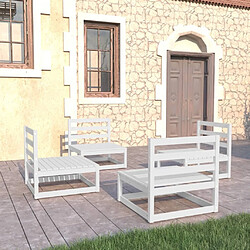 Maison Chic Salon de jardin 4 pcs - Table et chaises d'extérieur - Mobilier/Meubles de jardin Moderne Blanc Bois de pin massif -MN75294