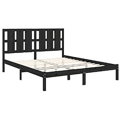 Avis vidaXL Cadre de lit sans matelas noir 150x200 cm bois massif