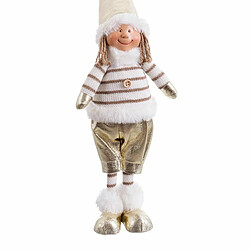 Avis BigBuy Christmas Décorations de Noël Blanc Doré Métal Polyrésine Tissu Enfant 12 x 8,5 x 40 cm