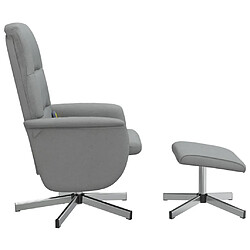 Avis vidaXL Fauteuil inclinable de massage et repose-pied gris clair tissu