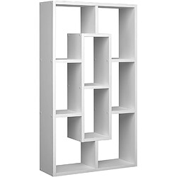 Helloshop26 Étagère armoire meuble de rangement bibliothèque murale 8 compartiments 85 cm blanc 08_0000284