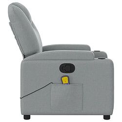 Maison Chic Fauteuil de massage inclinable,Fauteuil luxe de relaxation Gris clair Tissu -MN68019 pas cher