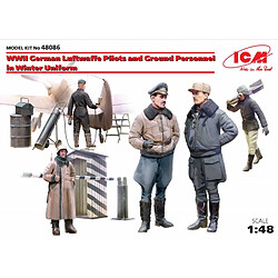 Icm Figurine Mignature Wwii German Luftwaffe Pilots And Ground Personnel In Winter Uniform