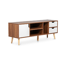 Avis ICONIK INTERIOR Meuble TV en Bois - Design Scandinave - Lubi Bois naturel