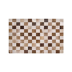 Acheter Beliani Tapis en cuir marron et beige 140 x 200 cm SOLMAZ