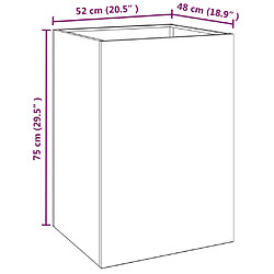 vidaXL Jardinière 52x48x75 cm acier corten pas cher