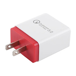 Wewoo Chargeur 2.1A 3 ports USB rapide de voyage, prise américaine (rouge)