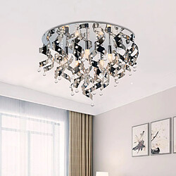 Lustre plafonnier moderne XXL 80 Cm en métal chromé luminaire de plafond Design comptaible LED