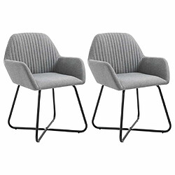 Maison Chic Lot de 2 Chaises à manger,Chaise pour cuisine,Solide Structure gris clair tissu -MN75993