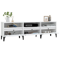 Maison Chic Meuble TV scandinave - Banc TV pour salon blanc 150x30x44,5 cm bois d'ingénierie -MN52150 pas cher