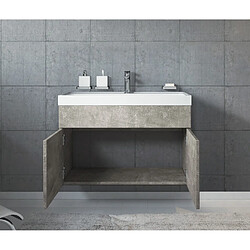 Avis Auco Meuble de salle de bain Paso 01 80x40cm lavabo Beton (gris) – Armoire de rangement mirroir