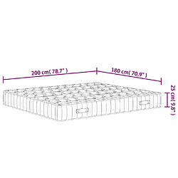 vidaXL Matelas à ressorts ensachés dureté moyenne 180x200 cm pas cher