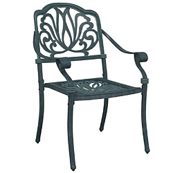 Avis vidaXL Chaises de jardin lot de 2 vert aluminium coulé