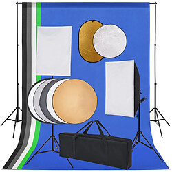 vidaXL Kit de studio photo boîte à lumière toile de fond et réflecteur