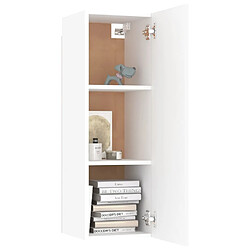 Maison Chic Ensemble de meubles TV 8 pcs | Banc TV Moderne pour salon | Meuble de Rangement - Blanc Aggloméré -MN12818 pas cher