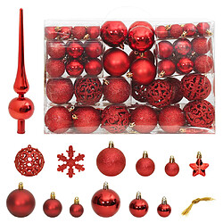 vidaXL Ensemble de boules de Noël 111 pièces rouge polystyrène