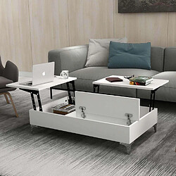 Hanah Home Table basse modulable en aggloméré Esinti blanc.