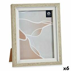 Gift Decor Cadre photo 18,8 x 23,8 x 2 cm Verre Beige Blanc Plastique (6 Unités)