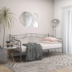 vidaXL Cadre de canapé-lit sans matelas gris métal 90x200 cm 