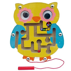 Wewoo Jouet en bois Enfants Puzzle En Magnétique Petite Taille Hibou Motif Animal Maze