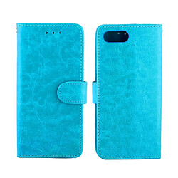 Wewoo Housse Coque Pour OPPO Realme C2 Étui en cuir avec texture Crazy Horse horizontale support & fentes cartes & Portefeuille et cadre photo bleu clair