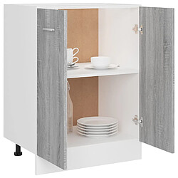 Avis vidaXL Armoire de plancher Sonoma gris 60x46x81,5 cm Bois d'ingénierie