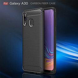 Avis Wewoo Coque en TPU antichoc fibre de carbone brossée pour Galaxy A30 (bleu marine)