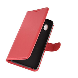 Etui en PU peau de litchi magnétique avec support rouge pour votre Alcatel 1B (2020)