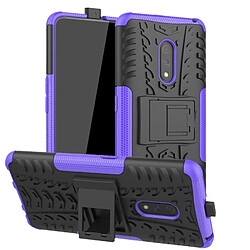 Wewoo Coque Pour OPPO Realme X Tire Texture Antichoc TPU + PC Housse de protection avec support Violet