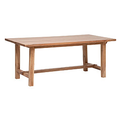 Pegane Table à manger en bois d'acacia coloris naturel - longueur 180 x Profondeur 90 x Hauteur 76 cm