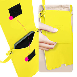 Acheter Avizar Pochette Bandoulière Smartphone avec Rangement carte Simili cuir jaune