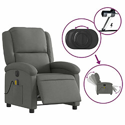 Maison Chic Fauteuil Relax pour salon, Fauteuil inclinable de massage électrique gris foncé tissu -GKD70281 pas cher