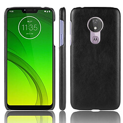 Wewoo Coque antichoc Litchi Texture PC + PU pour Motorola Moto G7 Power (Noir)