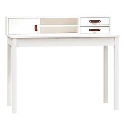 Maison Chic Bureau,Table de travail,bureau de travail pour chambre Blanc 110x50x93 cm Bois massif de pin -GKD58129