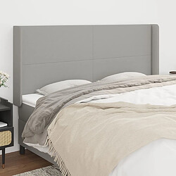 Maison Chic Tête de lit scandinave avec oreilles,meuble de chambre Gris clair 203x16x118/128 cm Tissu -MN56781