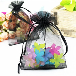 Wewoo Décorations de Fête 100 PCS Organza Gift Bags Emballage Bijoux Sac De Mariage Décoration De De MariageTaille 7x9cm D1 Noir