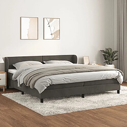 Maison Chic Lit Adulte - Lit simple Lit à sommier tapissier et matelas moelleux - Meuble de Chambre - Gris foncé 200x200cm Velours -MN55829