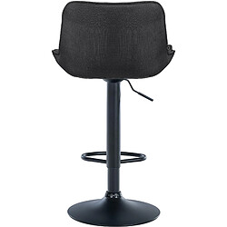 Non Lot de 2 tabourets de bar Vonore tissu noir pas cher