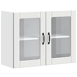 vidaXL Armoire murale de cuisine avec porte en verre Lucca blanc