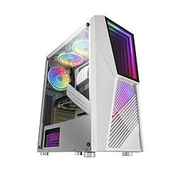 Boîtier ATX semi-tour Mars Gaming MC777W LED RGB Blanc