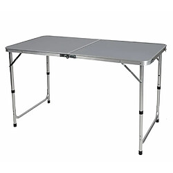 TABLE DE RANDONNEE TABLE D'EXTERIEUR TABLE DE CAMPING PLIABLE TABLE DE PIQUE NIQUE PLIABLE EN ALUMINIUM GRIS 120X60XH67CM+Sunnydays