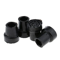 Avis 4 Pcs Anti-dérapant Stable Absorber Les Chocs Bâton De Marche Fin Béquille Canne Conseils 19mm Noir