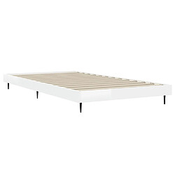 Acheter vidaXL Cadre de lit sans matelas blanc brillant 90x190 cm