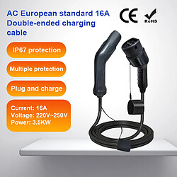 Câble de Charge EV Voiture Électrique 3,5KW 16A Type 2 FERRASTAR-Noir avec Sac Cadeau