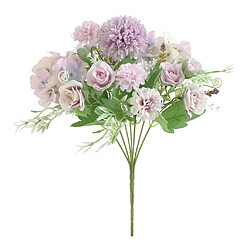 Avis Bouquet de fleurs de rose artificiel mariage maison Floral Decor violet clair