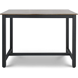 Avis Helloshop26 Table haute avec 2 tabourets de bar style industriel repose pieds cadre en fer rustique ensemble bistrot mange debout et chaises de bar pour cuisine salle à manger marron noir 01_0000464