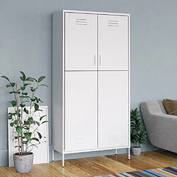 vidaXL Garde-robe Blanc 90x50x180 cm Acier