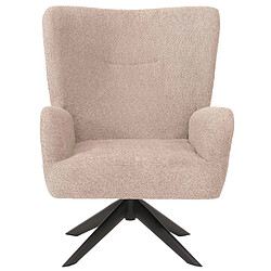 Mendler Fauteuil lounge HWC-N65, fauteuil cocktail fauteuil rembourré fauteuil relax, pivotant, tissu/textile chenille métal ~ taupe pas cher